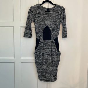 FRENCH CONNECTION Grey Marled Dress